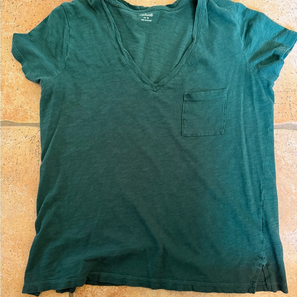 Madewell Green V-Neck Tee